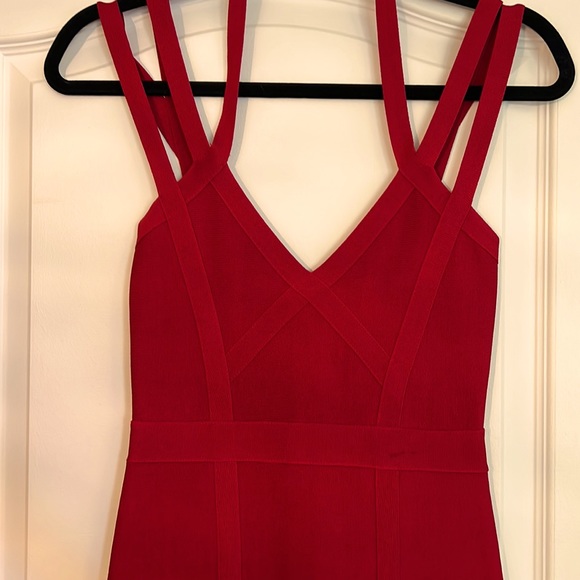 Bebe Dark Red bandage dress - Picture 2 of 4